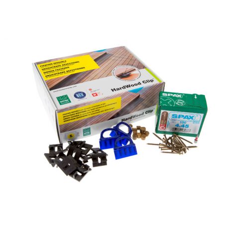 Kit de fixation clips + vis inox terrasse bois - Gamme PRO - Hardwood