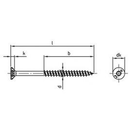 Vis pour agglomérés à tête fraisée renforcée - Inox A2 - Ø 5 - TX 25