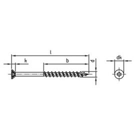 Vis à terrasse à tête fraisée - Inox A2 - Ø 4.8 - TX 20