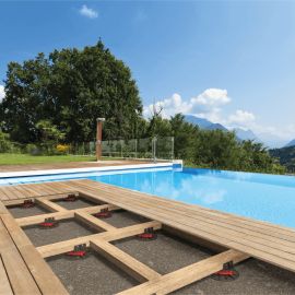 Piede d'appoggio 40/60 mm per terrazza in legno o composito Rinno