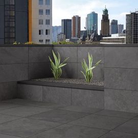 Dalle en grès cérame - Gris/Noir - Terra Cerame - 60x60x2cm