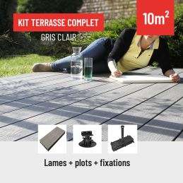 Kit terrasse bois composite - Gris Clair