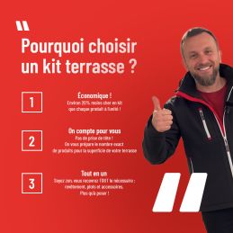 Kit terrasse carrelage- Aspect Pierre Quarziti 60x60 cm - Jouplast