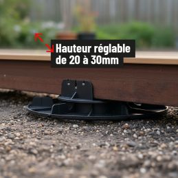 Plot terrasse bois réglable 20/30 mm - Gamme ESSENTIEL - Jouplast