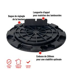 Plot terrasse lambourde réglable 8/20 mm - JOUPLAST
