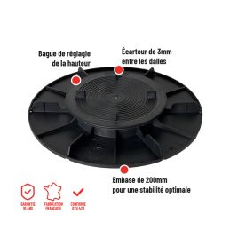 Höhenverstellbares Stelzlager 20-30 mm für Plattenterrassen Essentiel-Reihe - Jouplast