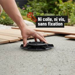 Piede d'appoggio per terrazza a piastrelle, regolabile 20/30 mm - ESSENTIEL - Jouplast