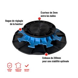 Base de montaje 40/60 mm para terraza de losas - ESSENTIEL - Jouplast