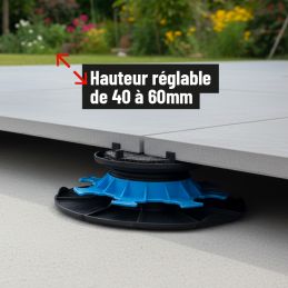 Plot terrasse dalle réglable 40/60 mm - Gamme ESSENTIEL - Jouplast