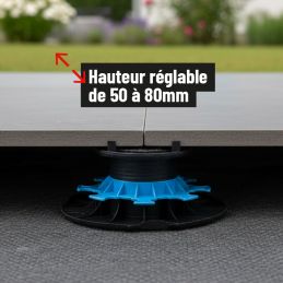 Plot terrasse dalle réglable 50/80 mm - Gamme ESSENTIEL - Jouplast