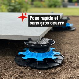 Adjustable pedestal 50/80 mm for slabs, tiles or ceramics - Jouplast
