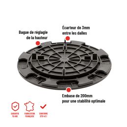 Base de montaje 8/20 mm para terraza de losas - ESSENTIEL Jouplast