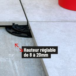 Adjustable pedestal 8-20 mm for slabs, tiles or ceramics - Jouplast