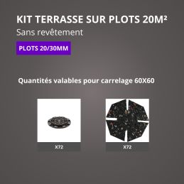 Terrasse carrelage en kit 20m² plots Jouplast - finition gris anthracite