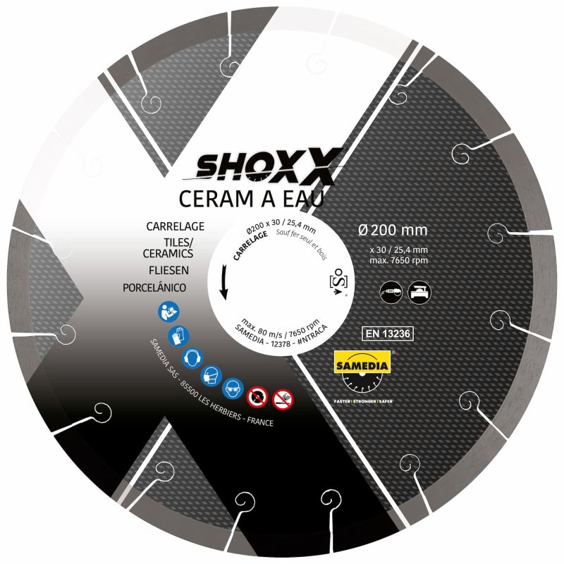 Disque diamant - Shoxx ceram à eau 200mm