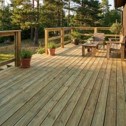 Northern red pine boards for terrace - Smooth or grooved - 27 x 145 mm