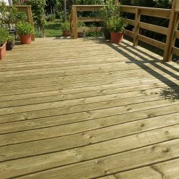 Northern red pine boards for terrace - Smooth or grooved - 27 x 145 mm