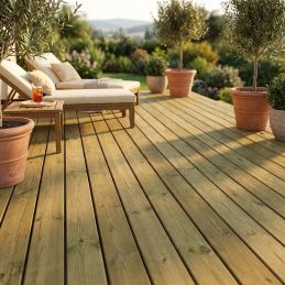 Northern red pine boards for terrace - Smooth or grooved - 27 x 145 mm