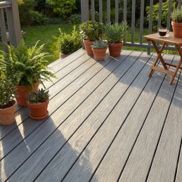 LAME DE TERRASSE COMPOSITE- SECTION 23X138MM - LONGUEUR 4ML LIGHT GREY