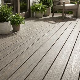 LAME DE TERRASSE COMPOSITE- SECTION 23X138MM - LONGUEUR 4ML LIGHT GREY