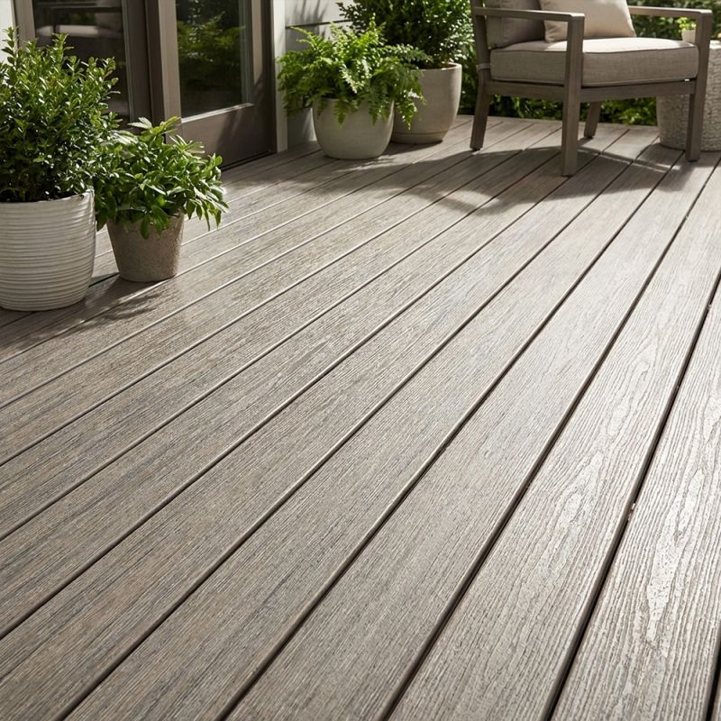 Lame terrasse composite Gris clair 23 x 138 x 4000 mm - Brooklyn Fiberdeck