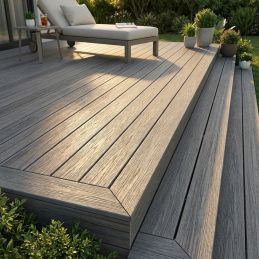 Lame terrasse composite Gris clair 23 x 138 x 4000 mm - Brooklyn Fiberdeck