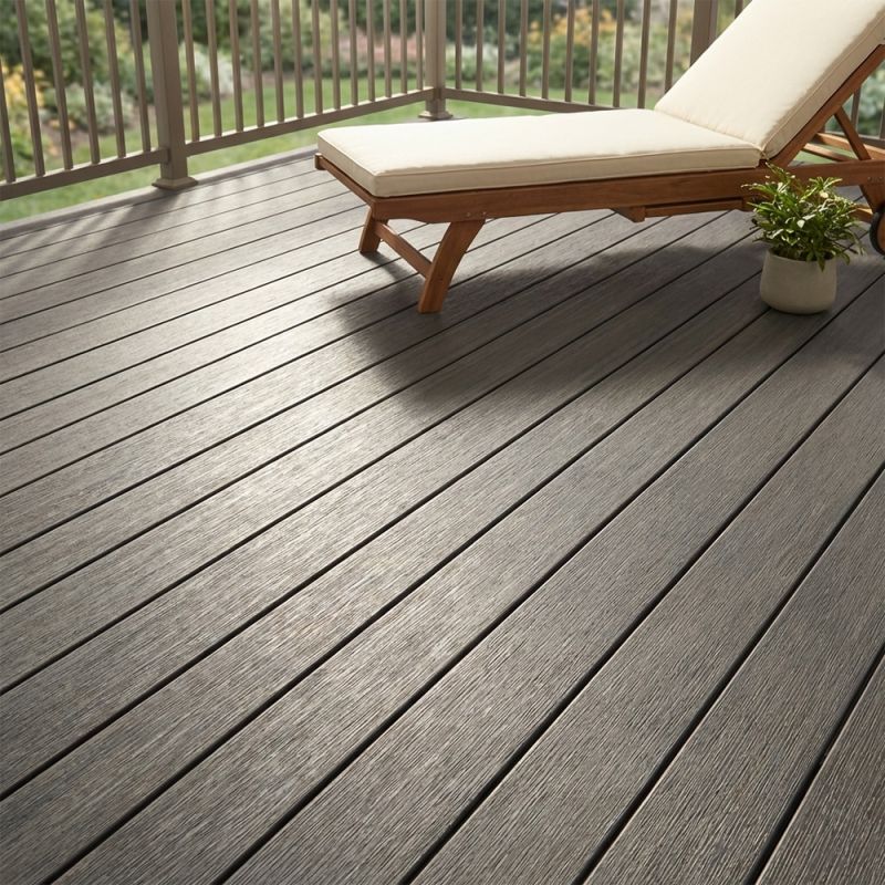 Lame terrasse composite Gris foncé 23 x 138 x 4000 mm - Brooklyn Fiberdeck
