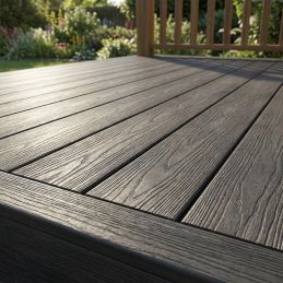 Lame terrasse composite finition - Gris foncé - 23x138mm - Longueur 3ml