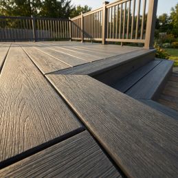 Lame terrasse composite finition - Gris foncé - 23x138mm - Longueur 3ml