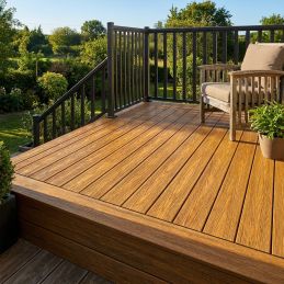 Lame terrasse composite finition - Imitation bois "CEDAR" - 23x138mm - Longueur 3ml