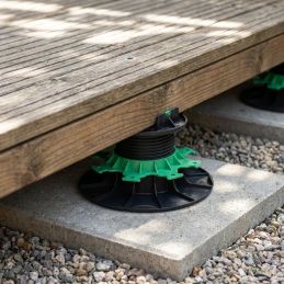 Adjustable wooden terrace pedestal 50/80 mm - ESSENTIEL range - Jouplast