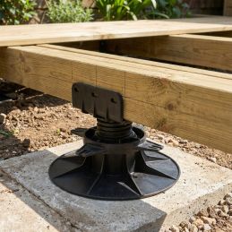 Piede d'appoggio 75/115 mm per terrazza in legno o composito - B70 - Vérindal