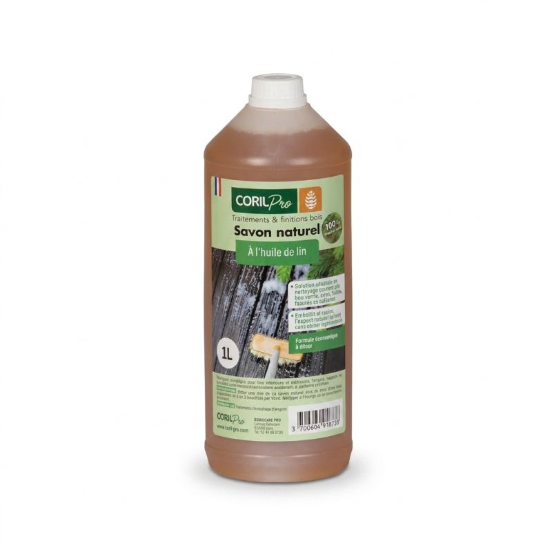 Jabón natural a base de aceite de linaza 1L