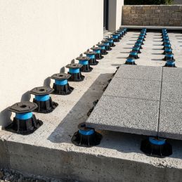Paving plate for terrace pedestal - 218x218 mm - CLEMAN range - Jouplast