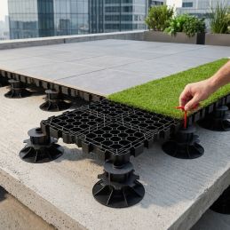 Plot terrasse réglable pour Unisol (non inclus) avec tête lisse - Solidor