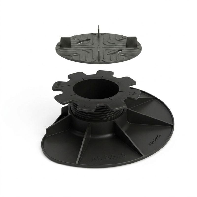 Demi plot de terrasse dalle de 35 à 350 mm - Sans cale amortisseur - Solidor