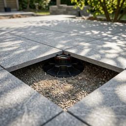 Plot de terrasse dalle 46 à 463 mm - Avec cale amortisseur - Réglable par dessus - Solidor