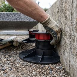 Demi plot de terrasse dalle 55 à 370 mm - Sans cale amortisseur - Autonivelant -Réglable par dessus - Solidor