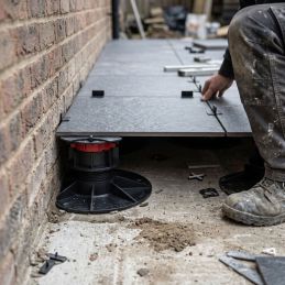 Demi plot de terrasse dalle 46 à 463 mm - Avec cale amortisseur - Réglable par dessus - Solidor