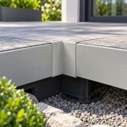 Jonction angle rentrant pour profilé clipsable Laqué Gris Aluminium