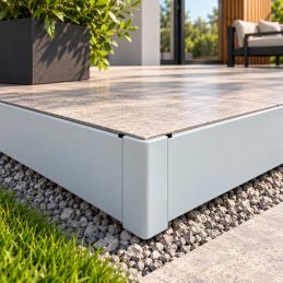 Jonction angle sortant pour profilé clipsable Laqué Gris Aluminium