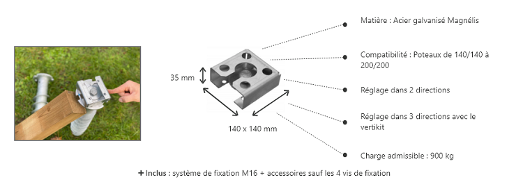 Connecteur Bois En Acier Galvanisé à Partir De 140 Mm 7 accessoire-vis-de-fondation/