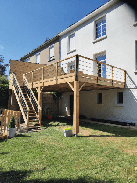 terrasse bois surélevée sur vis de fondation weasyfix 